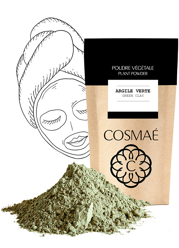 Ingrédient cosmétique poudre argile verte - Cosmaé